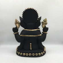 Load image into Gallery viewer, Ganesh Ganesha Ganpati Ganapati Hindu God Hindu God Ganesh fiber idol Black