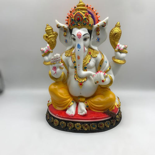 Ganesh Ganesha Ganpati Ganapati Hindu God Hindu God Ganesh fiber idol White