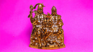 Shiv Parivar Shankar Parvati Ganesha Family Idol ( 2.8cm x 2.2cm x 1cm) Golden