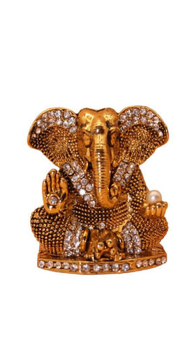 Ganesh Bhagwan Ganesha Statue Ganpati for Home Decor(2cm x 1.5cm x 1cm) Gold