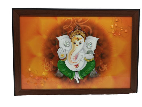 Ganesh Frame Ganesha Frame Ganpati Wall Frame Hanging Home Decore Multi color