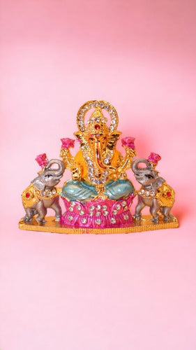 Ganesh Bhagwan Ganesha Statue Ganpati Home Decor(2.3cm x 2.8cm x 0.5cm) Mixcolor