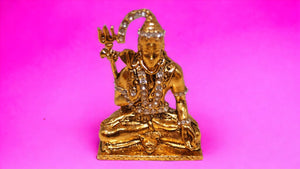 Lord Shiva Shankar Statue Bhole Nath Murti Home Decor (3cm x 2cm x 0.8cm) Golden