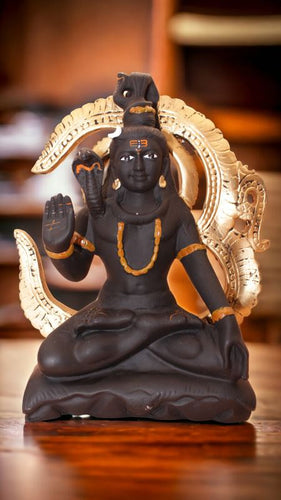 Lord Shiva Shankar Statue Bhole Nath Murti Home Decor( 11cm x 8cm x 3.5cm) Black