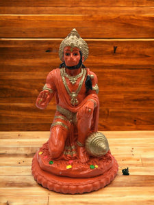 Hindu Fiber Lord Hanuman Statue for Home & office decor, temple, diwali Pooja fiber idol Home Deocration Gifting Orange