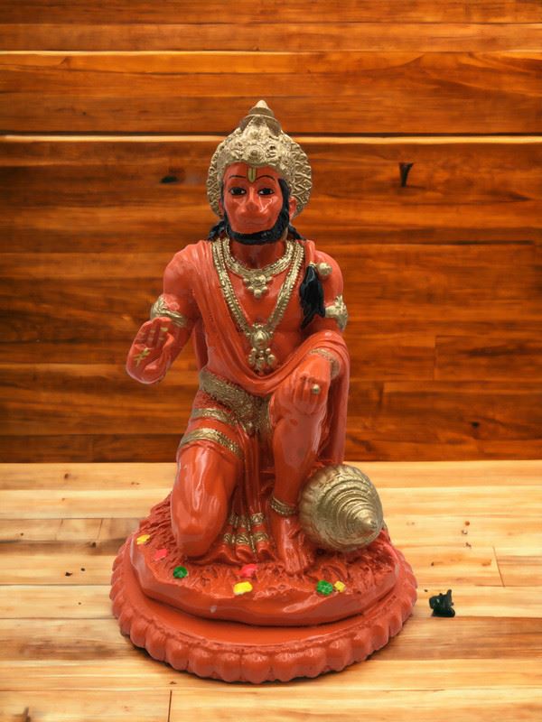 Hindu Fiber Lord Hanuman Statue for Home & office decor, temple, diwali Pooja fiber idol Home Deocration Gifting Orange