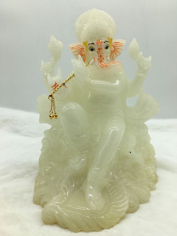 Ganesh Ganesha Ganpati Ganapati Hindu God Hindu God Ganesh fiber idol White