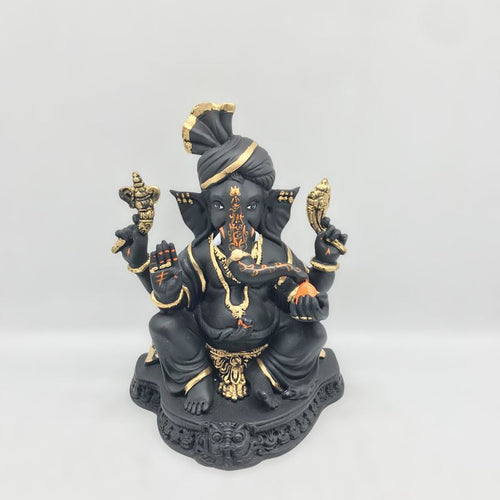 Ganesh Ganesha Ganpati Ganapati Hindu God Hindu God Ganesh fiber idol Black