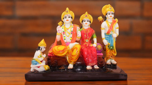 Lord Ram Darbar statue for Home/Office decoration (9cm x 11cm x 5cm) Mixcolor