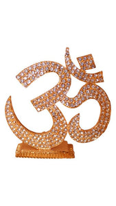 Hindu Religious Symbol OM Idol for Home,Car,Office ( 3cm x 2.8cm x 0.8cm) Gold