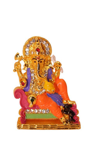 Ganesh Bhagwan Ganesha Statue Ganpati for Home Decor(2cm x 1.5cm x 0.5cm) Gold