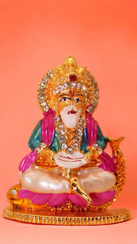 Sindhi Lord God Jhulelal Sai Idol Murti Statue decor Gold