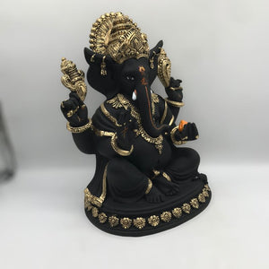 Ganesh Ganesha Ganpati Ganapati Hindu God Hindu God Ganesh fiber idol Black