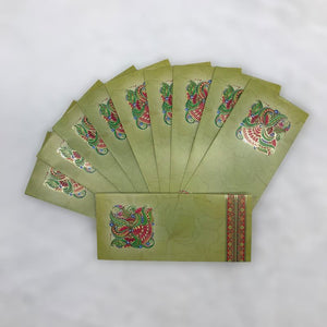 Envelopes Envelope Money holder Diwali Wedding Gift Card Pack of 10 Green