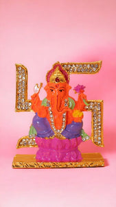 Ganesh Bhagwan Ganesha Statue Ganpati for Home Decor Orange