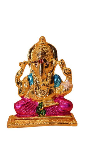 Ganesh Bhagwan Ganesha Statue Ganpati for Home Decor(2cm x 1.5cm x 0.5cm) Gold