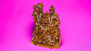 Shiv Parivar Shankar Parvati Ganesha Family Idol ( 2.8cm x 2.2cm x 1cm) Golden