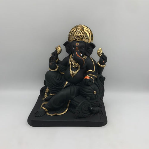 Ganesh Ganesha Ganpati Ganapati Hindu God Hindu God Ganesh fiber idol Black