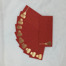 Load image into Gallery viewer, Envelopes Envelope Money holder Diwali Wedding Gift Card Pack of 10 Red