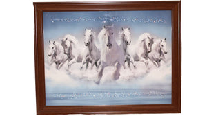 Elegant Equine Majesty: Grace Your Walls with 7 Running Horses Artwork! White