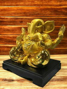 Ganesh Ganesha Ganpati Ganapati Hindu God Hindu God Ganesh fiber idol Gold