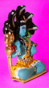 Lord Shiva Shankar Statue Bhole Nath Murti Home Decor (2.8cm x 1.8cm x 1cm) Blue