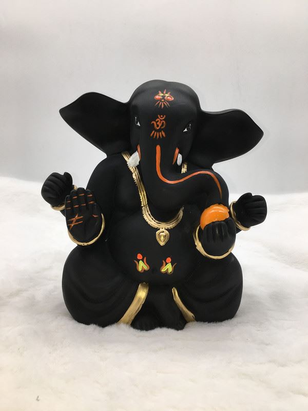 Ganesh Ganesha Ganpati Ganapati Hindu God Hindu God Ganesh fiber idol black