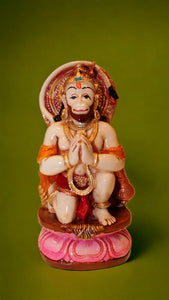 Lord Bahubali Hanuman Idol Bajrang Bali Murti (6cm x 3cm x 1.5cm) White