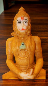 Lord Bahubali Hanuman Idol Bajrang Bali Murti (9.5cm x 6cm x 5cm) Yellow