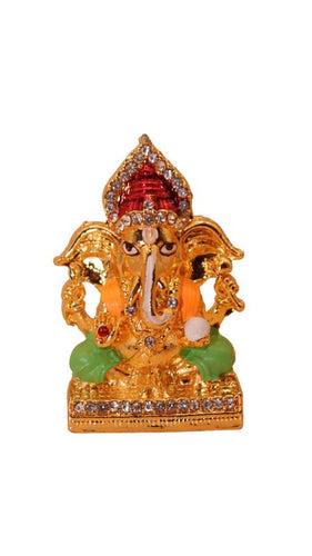 Ganesh Bhagwan Ganesha Statue Ganpati for Home Decor(2cm x 1.3cm x 0.5cm) Gold