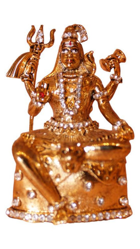 Lord Shiva Shankar Statue Bhole Nath Murti Home Decor ( 3cm x 2cm x 1cm) Gold