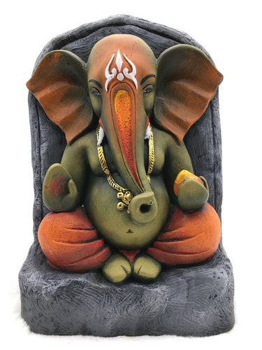 Ganesh Ganesha Ganpati Ganapati Hindu God Hindu God Ganesh fiber idol orange