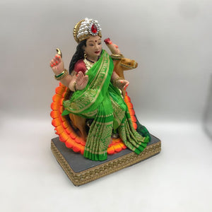 Ambe maa,Ambaji, Durga ma, Bengali Durga ma statue,idol,murti,mud idol Green