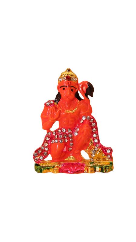 Lord Bahubali Hanuman Idol for home,car decore (2cm x 1.5cm x 0.5cm) Orange