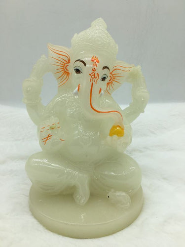 Ganesh Ganesha Ganpati Ganapati Hindu God Hindu God Ganesh fiber idol White