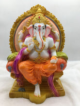 Load image into Gallery viewer, Ganesh Ganesha Ganpati Ganapati Hindu God Hindu God Ganesh fiber idol orange