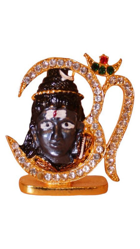 Hindu Religious Symbol Om Shiv Idol for Home,Office(1.3cm x1.5cm x0.5cm) Gold