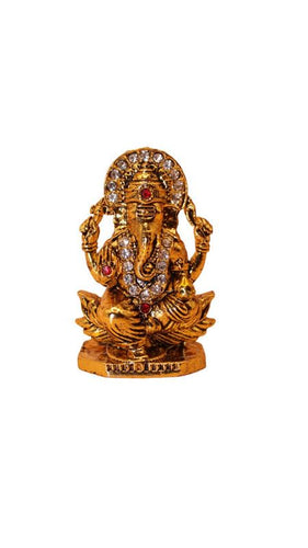 Ganesh Bhagwan Ganesha Statue Ganpati for Home Decor(2cm x 1.3cm x 0.4cm) Gold