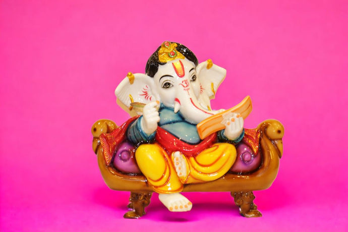 Ganesh Ganesha Ganpati Ganapati Hindu God Hindu God Ganesh fiber idol Mixcolor