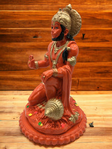 Hindu Fiber Lord Hanuman Statue for Home & office decor, temple, diwali Pooja fiber idol Home Deocration Gifting Orange