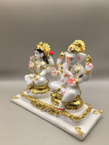 Laxmi Ganpati Hindu God Hindu God Ganesh and laxmi fiber idol White