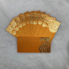 Load image into Gallery viewer, Envelopes Envelope Money holder Diwali Wedding Gift Card Pack of 10 Orange