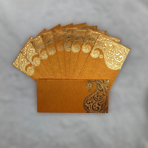 Envelopes Envelope Money holder Diwali Wedding Gift Card Pack of 10 Orange