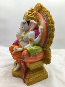 Ganesh Ganesha Ganpati Ganapati Hindu God Hindu God Ganesh fiber idol orange