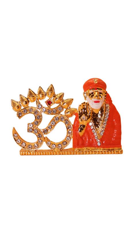 Om Sai Baba Statue Divine for Your Home/car Decor Gold