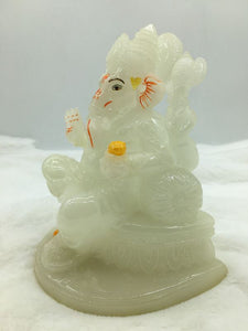 Ganesh Ganesha Ganpati Ganapati Hindu God Hindu God Ganesh fiber idol White