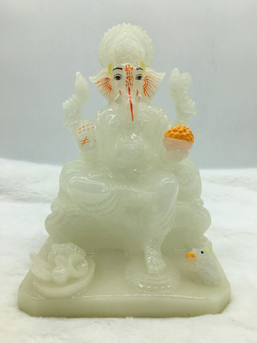 Ganesh Ganesha Ganpati Ganapati Hindu God Hindu God Ganesh fiber idol White