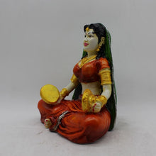 Load image into Gallery viewer, Rajasthani Girl,Rajasthani lady,Musician girl Rajasthani statue,idolOrange color