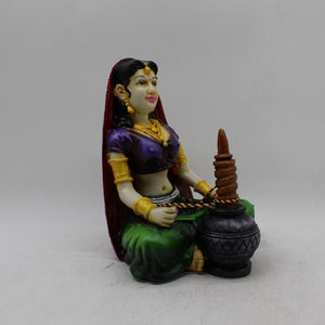 Rajasthani Girl,Rajasthani lady,Musician girl Rajasthani statue,idol Multi color