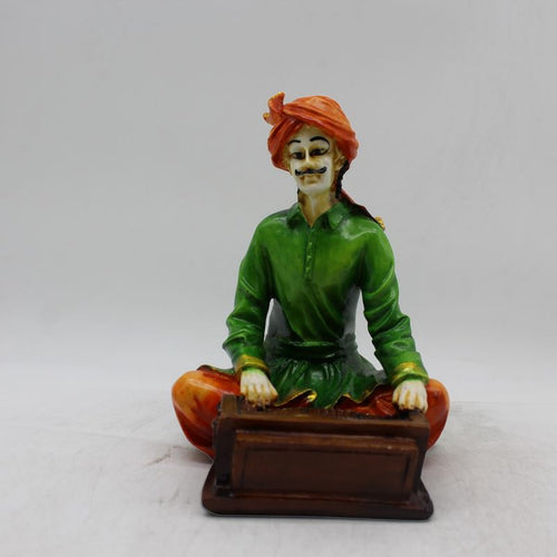 Rajasthani boy,Rajasthani man,Musician man Rajasthani statue, idol Green color